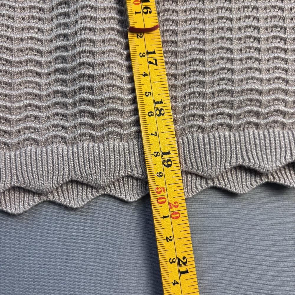 NWT Rachel Zoe Women XL Taupe Scalloped Knit Crochet Mini Skirt Boho Chic - Picture 7 of 7